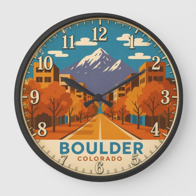 Reloj Redondo Grande Boulder Colorado Mountain (Anverso)