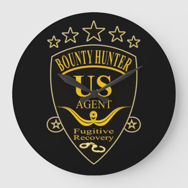 Reloj Redondo Grande Bounty Hunter Agent Wall Clock (Anverso)