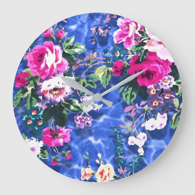 Reloj Redondo Grande Bouquets con rosas (Anverso)