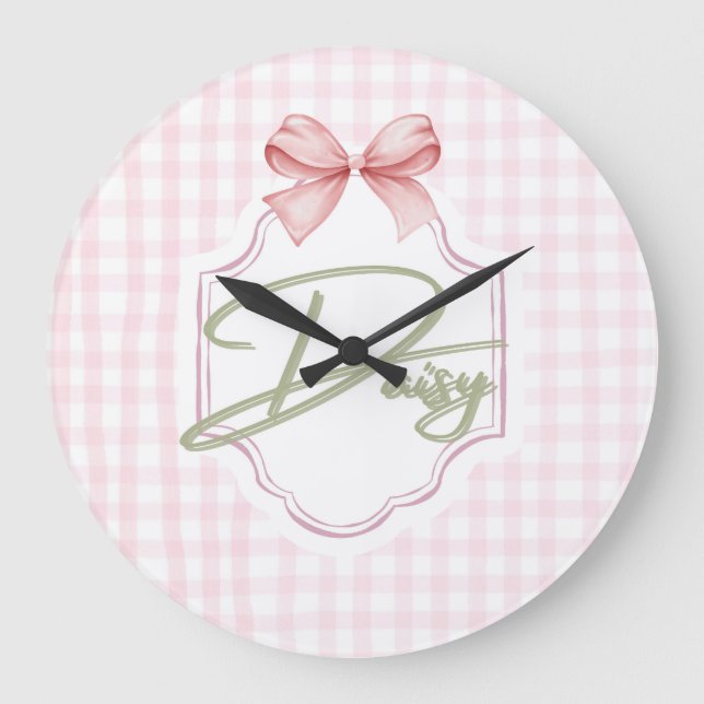 Reloj Redondo Grande Bow&Gingham (Anverso)