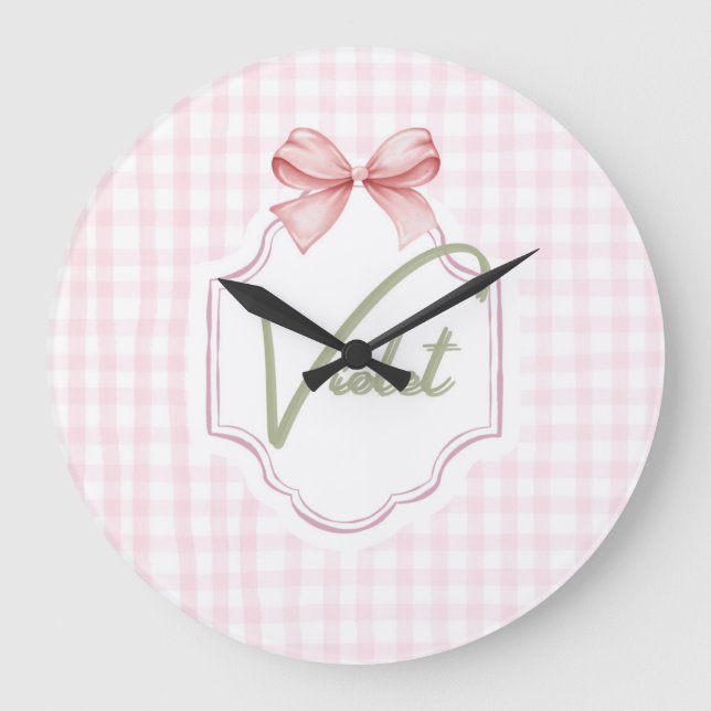 Reloj Redondo Grande Bow&Gingham (Anverso)