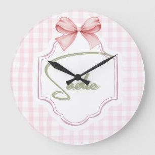 Reloj Redondo Grande Bow&Gingham