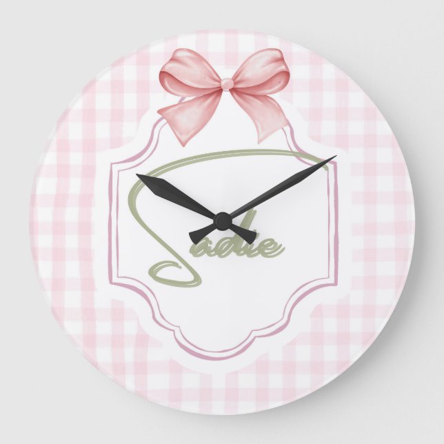 Reloj Redondo Grande Bow&Gingham (Anverso)