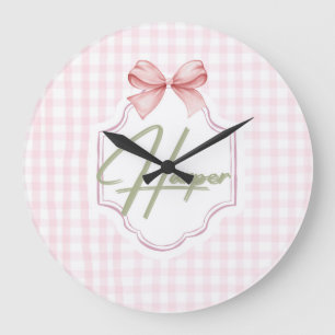 Reloj Redondo Grande Bow&Gingham