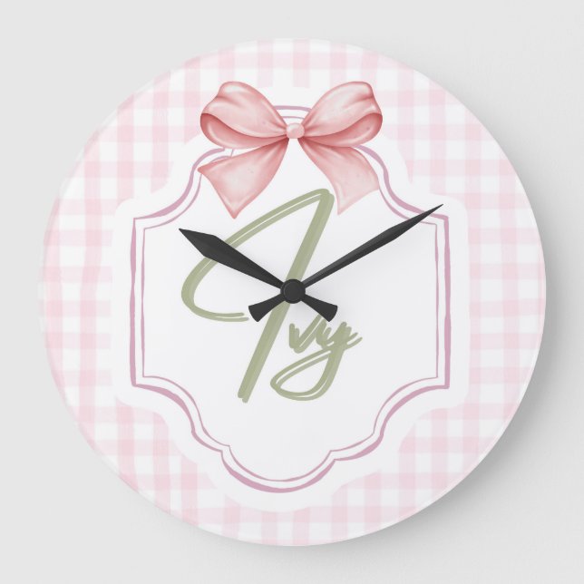 Reloj Redondo Grande Bow&Gingham (Anverso)