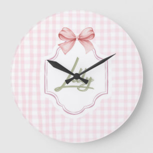 Reloj Redondo Grande Bow&Gingham