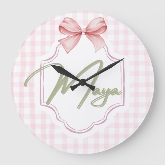 Reloj Redondo Grande Bow&Gingham (Anverso)