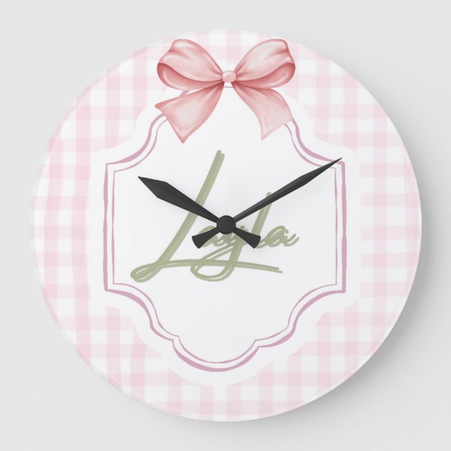 Reloj Redondo Grande Bow&Gingham (Anverso)