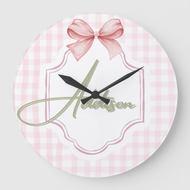 Reloj Redondo Grande Bow&Gingham (Anverso)