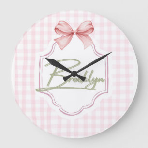 Reloj Redondo Grande Bow Gingham Nursery