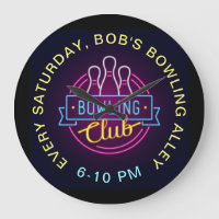 Bowling Club Neon Style Rótulos Personalizado Text