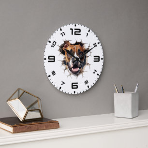 Reloj Redondo Grande Boxer 3D Crackeado Hole