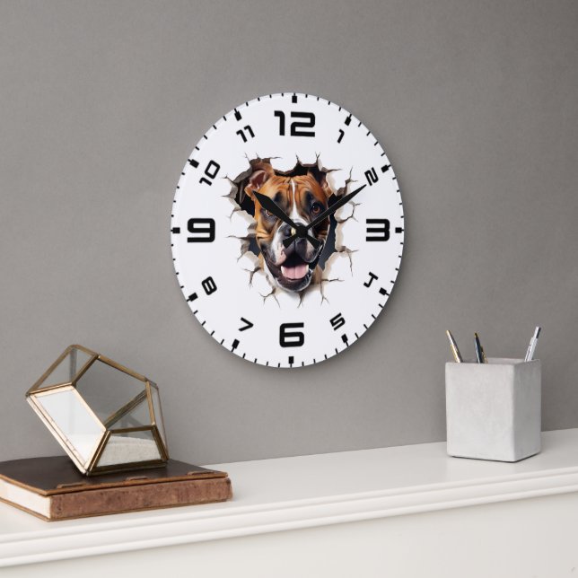 Reloj Redondo Grande Boxer 3D Crackeado Hole (Oficina)