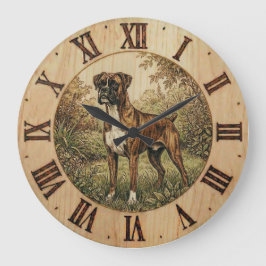Reloj Redondo Grande Boxer Dog Wall Clock - Playful Pet Decor 