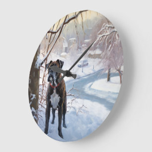 Reloj Redondo Grande Boxer Let It Snow Navidades