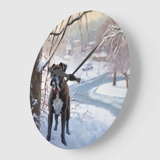Reloj Redondo Grande Boxer Let It Snow Navidades (Ángulo)