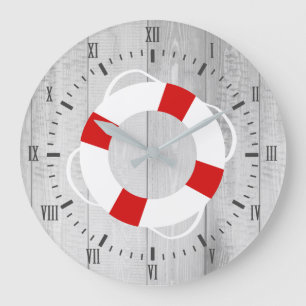 Reloj Redondo Grande Boya náutica del salvador y impresión de madera