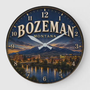 Reloj Redondo Grande Bozeman Montana Big Sky Country Mountain Decor
