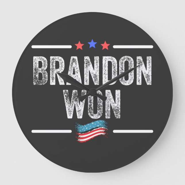Reloj Redondo Grande brandon won, brandon won funny, brandon won americ (Anverso)