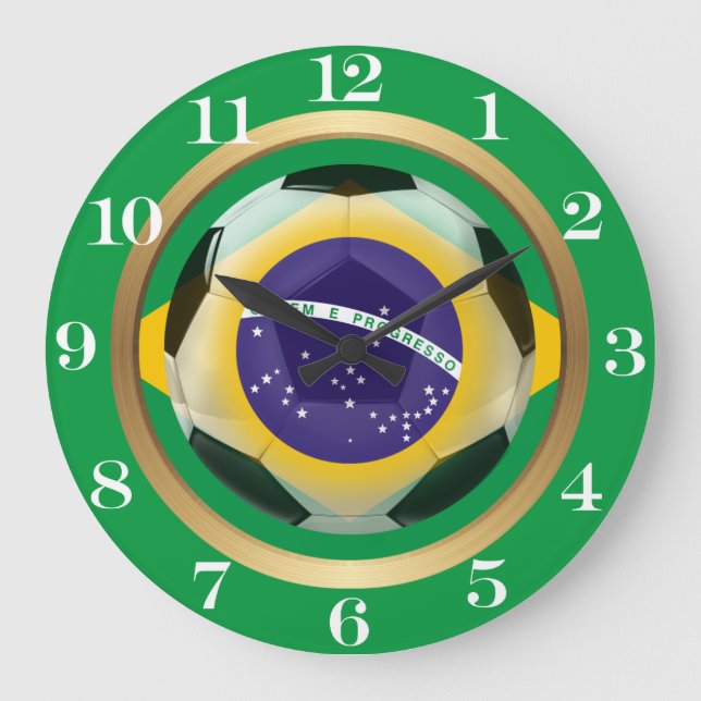 Reloj Redondo Grande Brasil / Bola de fútbol Brasil (Anverso)
