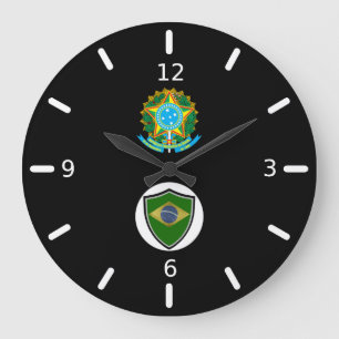Reloj Redondo Grande Brazilian flag-coat arms large clock