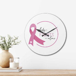 Reloj Redondo Grande Breast Cancer Awarness Nobody Fights Alone