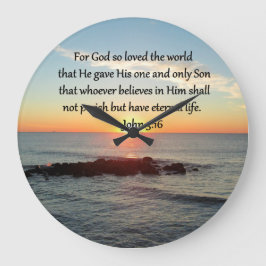 RELOJ REDONDO GRANDE BREATHTAKING JOHN 3:16 SUNRISE