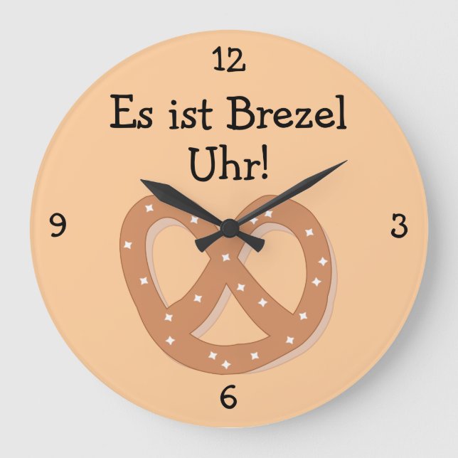 Reloj Redondo Grande Brezel Uhr: Diversión de Pretzel O'Clock Oktoberfe (Anverso)