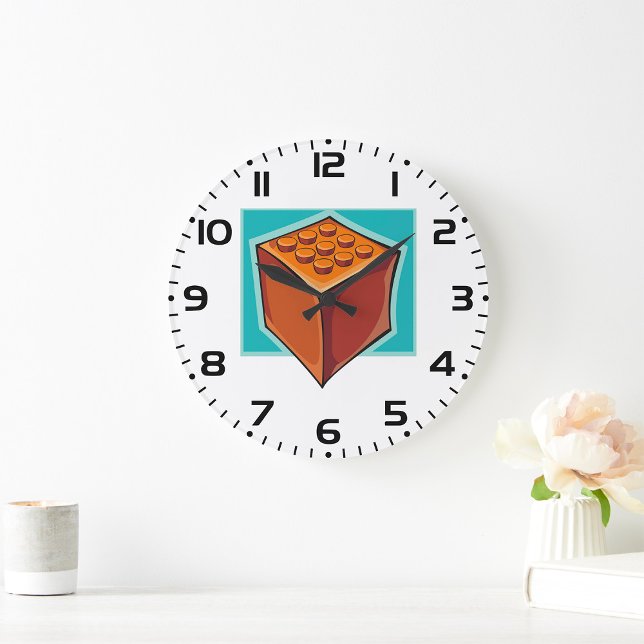 Reloj Redondo Grande Brick Block Fun Building Toy (Subido por el creador)