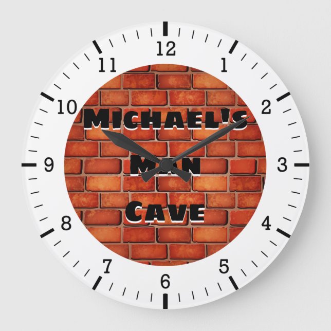 Reloj Redondo Grande Brick Wall Man Cave Acrylic Wall Clock (Anverso)