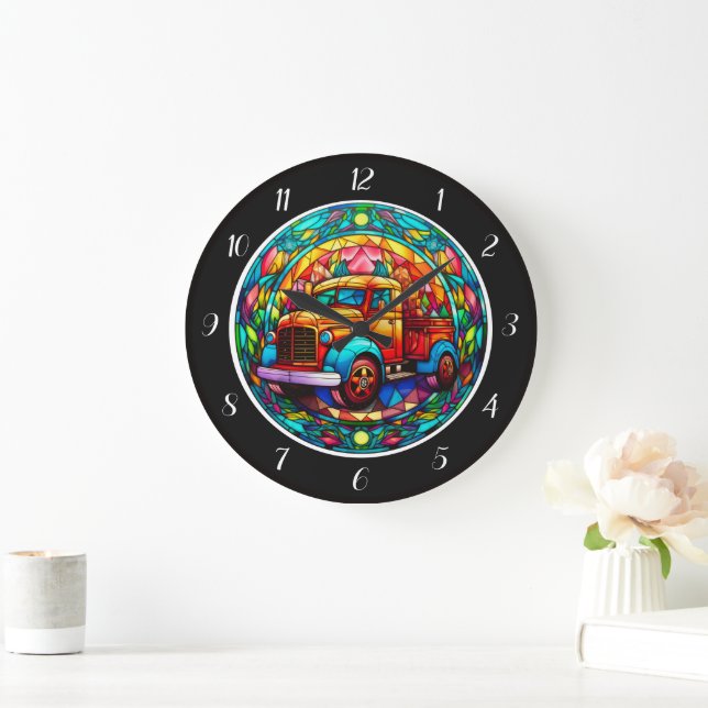 Reloj Redondo Grande Bright Holiday Truck Wall Clock (Hogar)