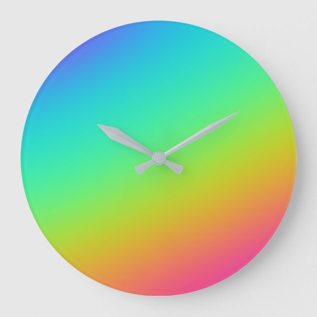 Reloj Redondo Grande Bright Rainbow Gradient Wedding (Anverso)