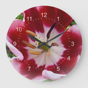 Reloj Redondo Grande bright red tulip