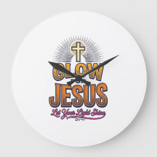 Reloj Redondo Grande Brilla por Jesús Deja que tu luz brille Diseño cri