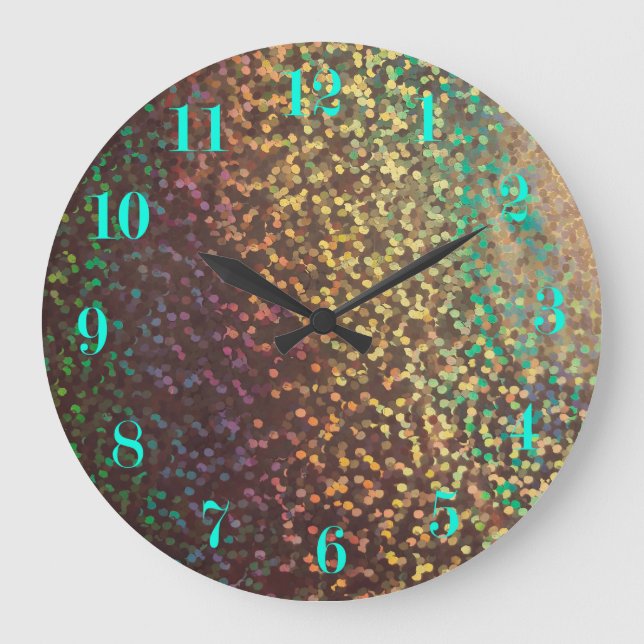 Reloj Redondo Grande Brillante, confetti (Anverso)