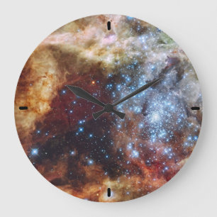 Reloj Redondo Grande Brillante Nebulosa Arcoiris 30 Doradus
