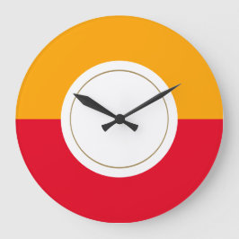 Reloj Redondo Grande Brillante Rojo Amarillo Dorado Medio Siglo Círculo