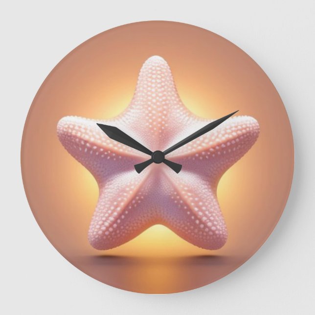 Reloj Redondo Grande Brillante Starfish (Anverso)