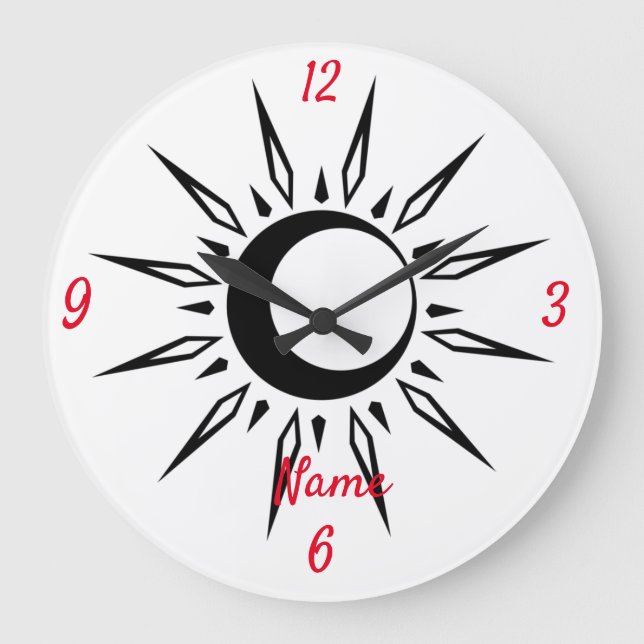 Reloj Redondo Grande Brillante Sun Crescent Moon Thunder_Cove (Anverso)