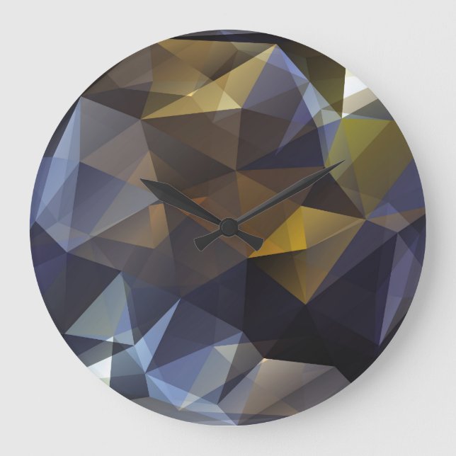 Reloj Redondo Grande Brillante vintage triangular, textura diamantífera (Anverso)