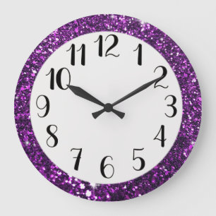 Reloj Redondo Grande Brillantina violeta
