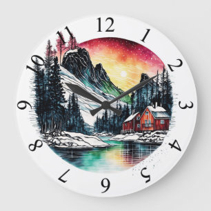 Reloj Redondo Grande Brillo de la cabina de invierno
