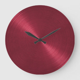 Reloj Redondo Grande Brillo Rojo Elegante
