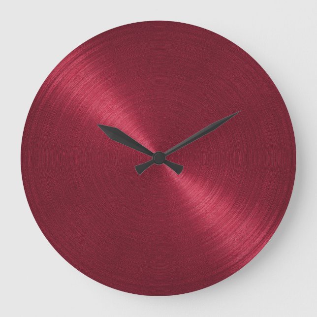 Reloj Redondo Grande Brillo Rojo Elegante (Anverso)