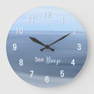 Reloj Redondo Grande Brisa Marina – Océano Azul Tranquilo