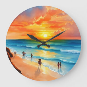 Reloj Redondo Grande Brisa oceánica y fuertes cielos