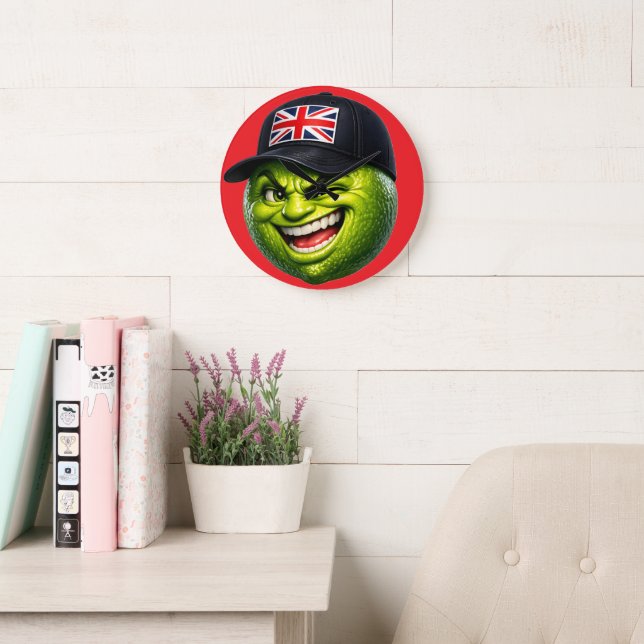 Reloj Redondo Grande British Union Jack cap wall clock (Sala de lectura)