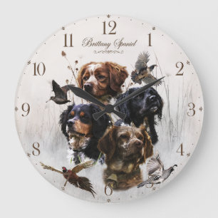 Reloj Redondo Grande Brittany Spaniel, Brittany francés
