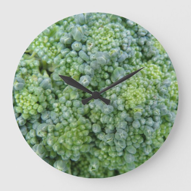 Reloj Redondo Grande Broccoli Macro Wall Clock (Anverso)