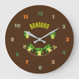 Reloj Redondo Grande Brocoli verde dulce